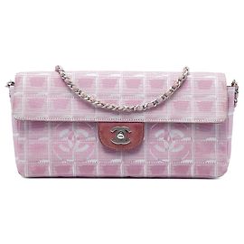 Chanel Pink New Travel Line Nylon East West Flap