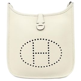 Hermès White Clemence Evelyne 23