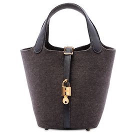 Hermès Brown Felt and Swift Picotin Lock 18