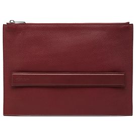 Clutch Marco Polo Bottega Veneta in vitello testurizzato rosso
