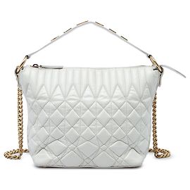 Chanel State of the Art Hobo aus weißem gestepptem Kalbsleder