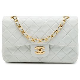 Chanel White Small Classic Lambskin Double Flap