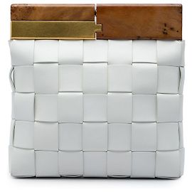 Bottega Veneta The Snap Clutch in nappa bianca Maxi Intrecciato