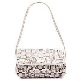Salvatore Ferragamo Borsa a tracolla Ferragamo in PVC beige con stampa logo