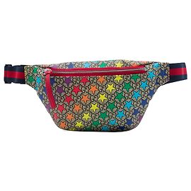 Borsetta cintura Gucci Kids GG Supreme Web Rainbow Stars Beige
