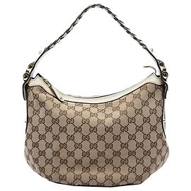 Bolsa de Ombro Gucci Pelham em Lona GG Bege