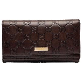 Gucci Brown Guccissima Bifold Double Long Wallet