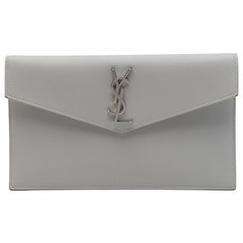 Autre Marque Saint Laurent Gray Grain De Poudre Uptown Pouch