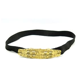 VINTAGE YVES SAINT LAURENT GÜRTEL KROKODILKOPF-SCHNALLE T65 A 85 CM BELT