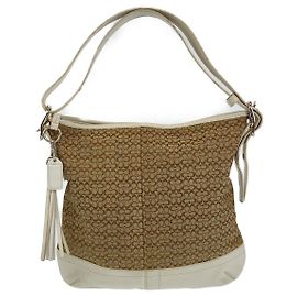 Bolso de hombro COACH de lona y cuero Signature