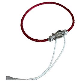 Bracelet Fred Force 10 en Or Blanc et Diamants, Câble Rouge
