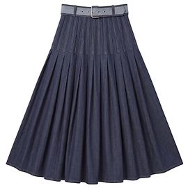 Falda vaquera plisada Christian Dior con cinturón logo