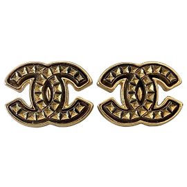 Chanel Orecchini CC Metallo Dorato