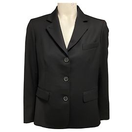 Nili Lotan Black Tailored Three Button Wool Jacket