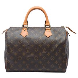 Sac Boston Louis Vuitton Monogram Speedy 30 Marron
