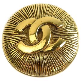 Broche redondo Chanel CC Gold Plated
