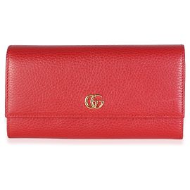 Gucci GG Marmont Continental Portemonnaie aus rotem Dollar-Kalbsleder