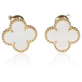 Brincos Van Cleef & Arpels Yellow Gold Mother Of Pearl Vintage Alhambra