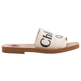 Chloé Chloe Woody Fabric Sandals in Beige 223252, Size EU 37