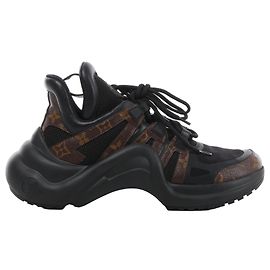 Louis Vuitton LV Archlight Monogram x Fabric Sneakers in Black × Brown GO0148, Size EU 40