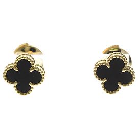 Brincos Van Cleef & Arpels Sweet Alhambra Onyx Gold