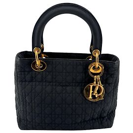 Dior Lady Dior — Nailon Cannage Azul Marino, Galliano circa 2000