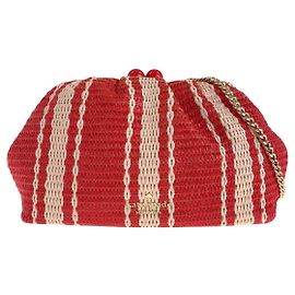 Kate Spade Scrunch Beach Chair Stripe Straw Shoulder Bag