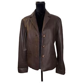 Jaqueta de couro marrom Gerard Darel