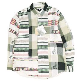 Autre Marque Engineered Garments Combo Short Collar Shirt Cotton Giraffe Jacquard Shirt