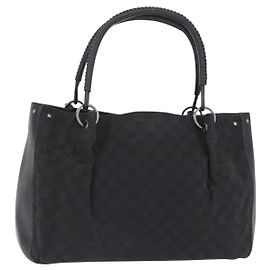 Sac cabas GUCCI GG Canvas Black Silver 115015