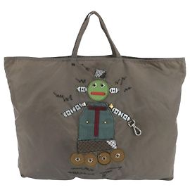 Borsa Tote Prada in nylon Tessuto con patch in pelle Robot