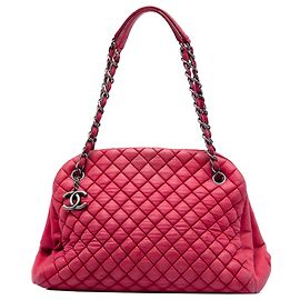 Chanel Red Large Quilted Lambskin Just Mademoiselle Bowling Bag