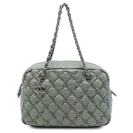 Bolsa Bowler Chanel Gray Paris Byzance em Nylon Tweed On Stitch
