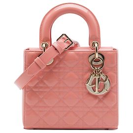 Dior Pink Small Patent Cannage Lady Dior