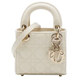 Dior White Micro Patent Cannage Lady Dior