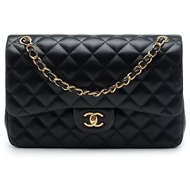 Chanel Black Jumbo Classic Lambskin Double Flap