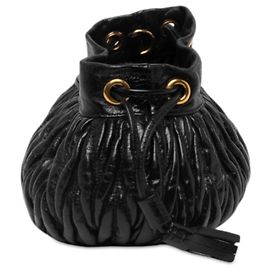 Miu Miu Mini Bucket Bag in Nappa Matelassé Nero