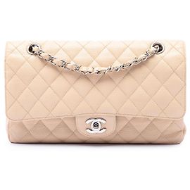 Chanel Beige Medium Classic Caviar Double Flap