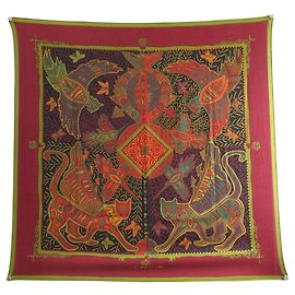 Hermès NEW HERMES LEGENDE KUNA PEUPLE DE PANAMA SCARF CARRE 90 CASHMERE & SILK
