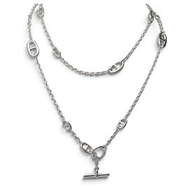 Hermès NUOVO COLLANA HERMES FARANDOLE SAUTOIR 120 CM IN ARGENTO MASSICCIO 96.9GR
