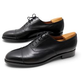 SAPATOS JM WESTON 300 RICHELIEU 10D 44 EM COURO PRETO + HORMAS