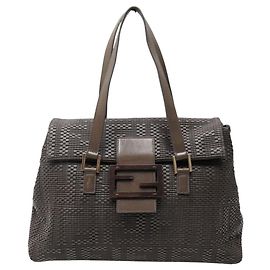 BORSA A MANO VINTAGE FENDI 8BN188 FOREVER BIG MAMA GM IN PELLE INTRECCIATA LARGE BAG