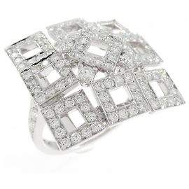 Bague Boucheron China Au750 en or blanc et diamants Taille 10