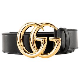 GUCCI - Cintura Gucci Marmont in pelle liscia nera (T75)