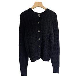 Cardigan Chanel 23B de cashmere azul marinho