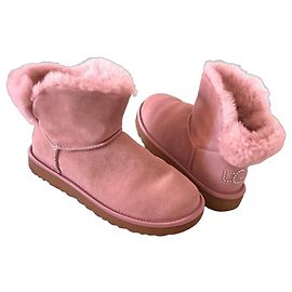 Bottes UGG Classic Mini Bling Rose Daim
