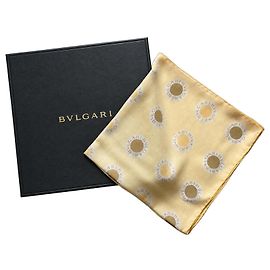 Bulgari Bvlgari – Vintage silk scarf with logo motif – 45 × 45 cm