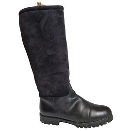 Botas Salvatore Ferragamo Sport de cuero y gamuza negra