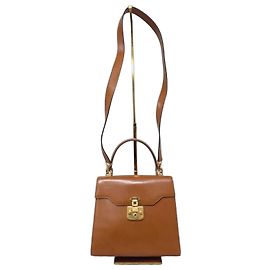 Borsa Gucci Kelly Lady Lock in pelle marrone