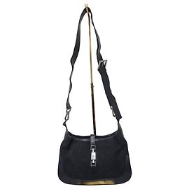 Gucci Borsa a tracolla Jackie in pelle e denim, Nera